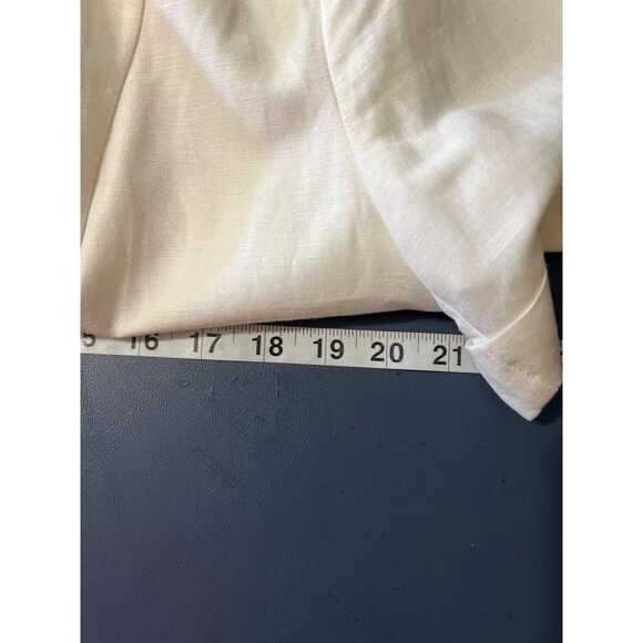 East 5th Womens White Short-Sleeve Blazer With Button Front & Pockets Size L Lin - Picture 5 of 10